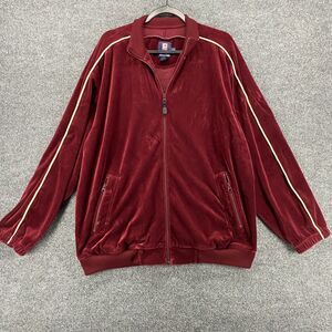 Vintage Ralph Lauren Chaps Track Jacket Mens L Velvet Full Zip Striped 90s Y2K‎